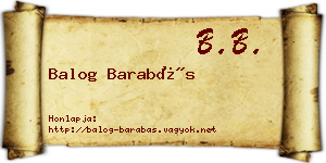 Balog Barabás névjegykártya